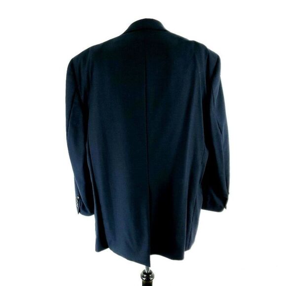 Hart Schaffner Marx Soft Tailored Virgin Heavy Wool 2 Button Sport Coat 48L Blue - Picture 5 of 11